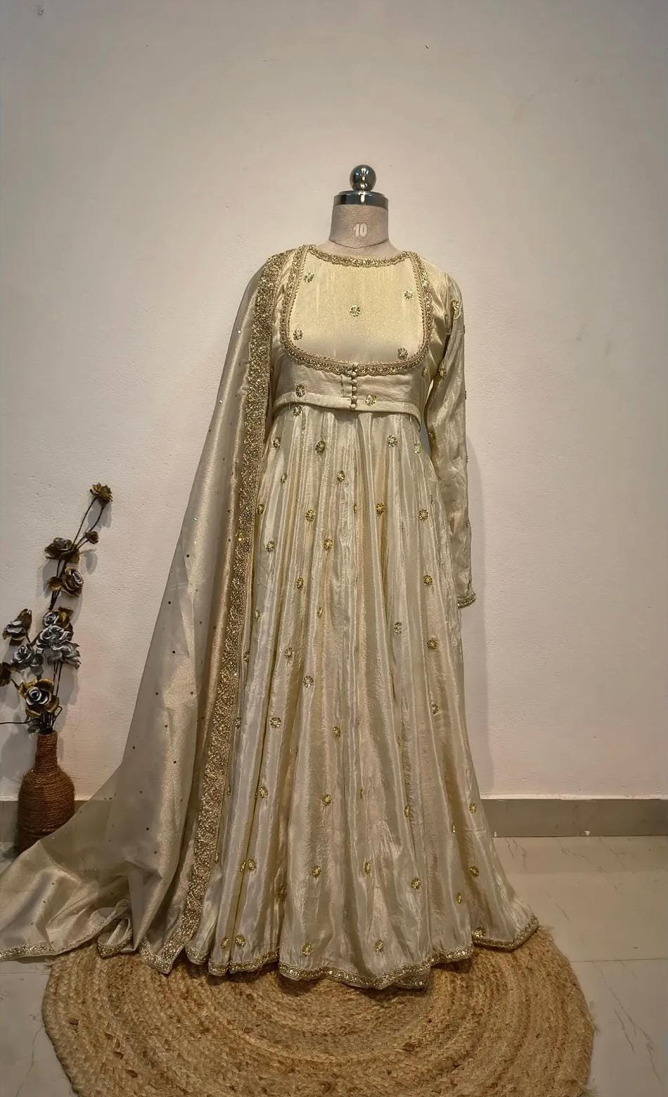Golden Anarkali - Etsy UK
