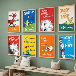 Dr Seuss Wall Art Kids Bundle (Set of 9) | Seuss Style Nursery Prints