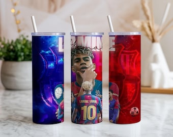Lamine Yamal Tumbler Wrap PNG - 20 Unzen & 30 Unzen Sublimation Digitaler Download - Fußball Design