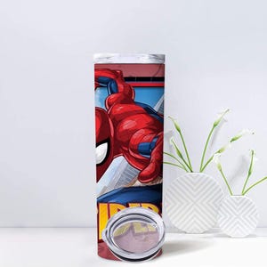 Set van 2 Spiderman-bekerverpakking: 20 oz skinny bekersublimatieontwerp (digitale download) afbeelding 5