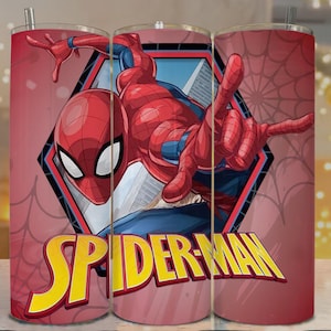Set van 2 Spiderman-bekerverpakking: 20 oz skinny bekersublimatieontwerp (digitale download) afbeelding 1