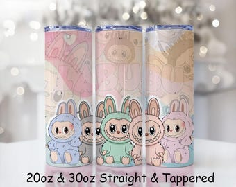 Labubu Monster Tumbler Wrap PNG 20oz skinny beker sublimatieontwerp