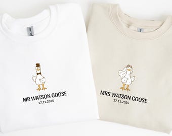 Mrs. and Mr. Silly Goose Sweatshirt, Newlyweds Sweatshirt, Honeymooning Sweatshirt, Matching Married Couple Sweatshirt, Cute Couple Hoodie