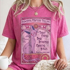 Espeon Eeveelution Comfort Colors-skjorta, Espeon spådomsskjorta, Pkm Espeon-tröja, Pokémon-pastell-estetik, spirituell gamerflickgåva