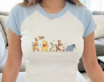 Bella Canvas Baby Tee Winnie The Pooh And Friends Shirt, Disney Trip Vintage Cartoon Top
