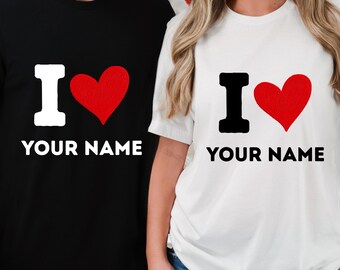 Sudadera con nombre personalizado "Te amo", diseño de San Valentín del 14 de febrero, corazón personalizado, unisex, talla extragrande.