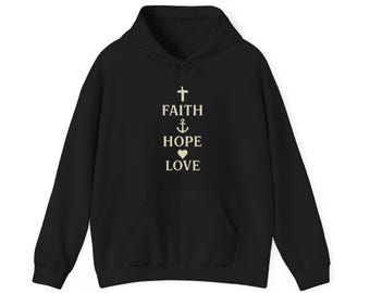 Glaube Hoffnung Liebe Hoodie | Inspirierendes Schriftdesign