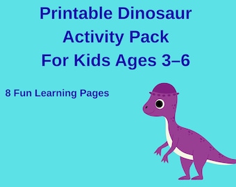 Dinosaur Preschool Activity Pack | Printable PDF for Kids Ages 3-6