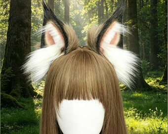 Faux Fur Cat Ears ,furry Neko Cosplay Headband, Halloween Costume,Handmade Plush Cosplay Costume,Animal Cosplay hairband,cute kitty ear