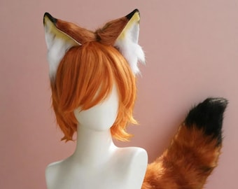 Ensemble oreilles et queue de renard inspiré de Nick Wilde, accessoires de costume de cosplay à fourrure, costume de cosplay pour animaux de compagnie, accessoire de cosplay fantastique