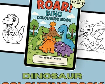 RUGGITO! Libro da colorare sui dinosauri / 20 pagine da colorare sui dinosauri per bambini / Libro di attività stampabile / Età 4-8 / Download immediato