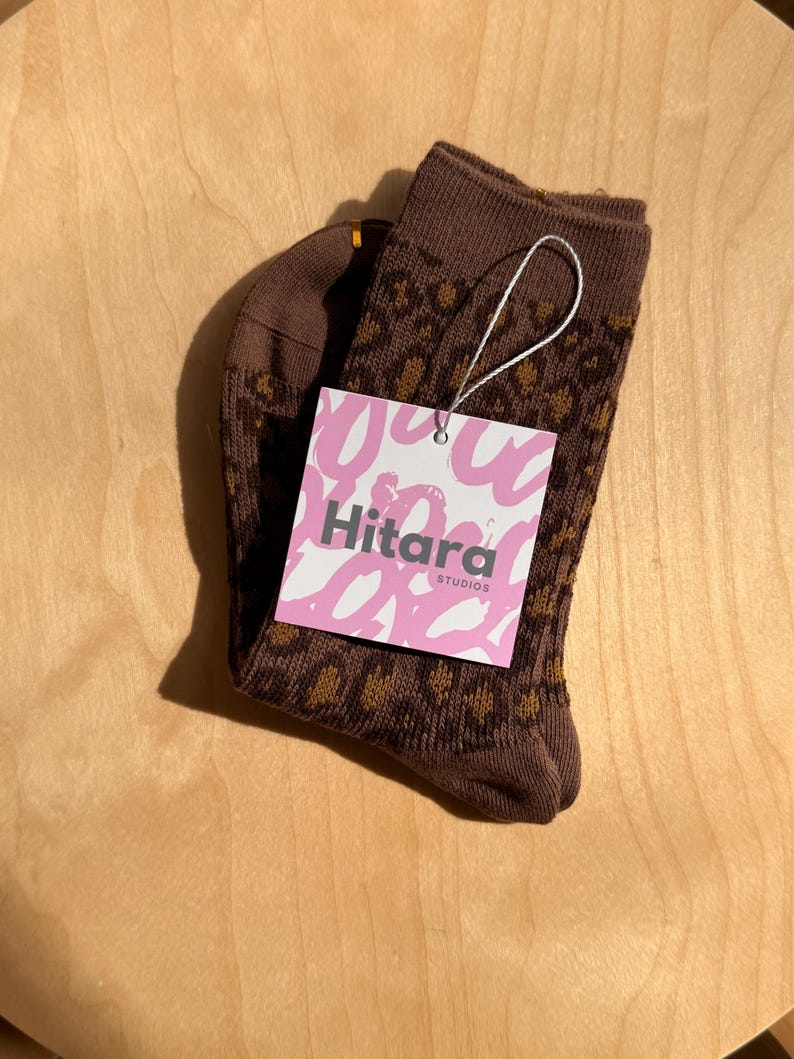 Animal Print Socks | Brown Leopard Socks | Sassy Playful Socks | Colorful Socks | Bold Socks | Spring or Summer Must Have | Gift for Her Bild 8