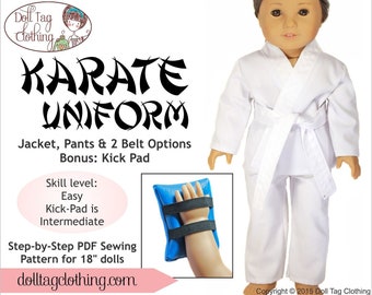 Karate Martial Arts Outfit for 18 inch American Girl Doll Yin and Yang