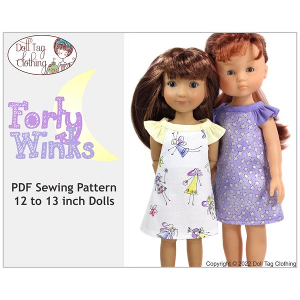 Forty Winks Pajamas | PDF Sewing Pattern for 12 - 13 inch Dolls such as Siblies™ Corolle les Cheries Paola Reina