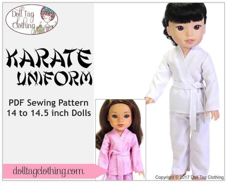 Karate Uniform PDF Sewing Pattern for 14 & 14.5 inch Dolls Etsy España