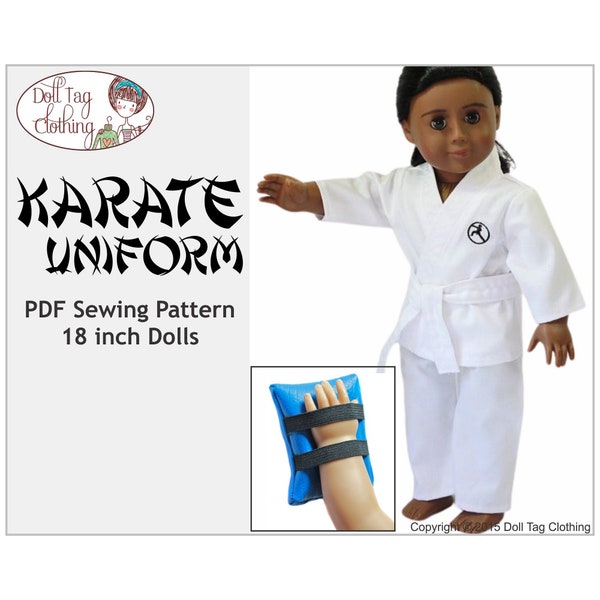 Uniforme de karaté | Patron PDF pour poupées fille et garçon de 18 pouces