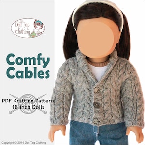 Gemütlicher Pullover mit Zopfmuster | PDF Strickanleitung für eine 45 cm grosse Mädchen und Jungen Puppen