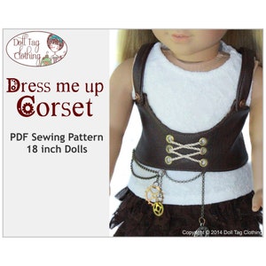 Dress Me Up Corset and Steampunk Goggles | PDF Sewing Pattern for 18 inch Girl and Boy Dolls