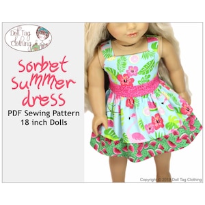 Sorbet Summer Dress | PDF Sewing Pattern for 18 inch Girl Dolls