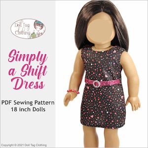 Simply a Shift Dress | PDF Sewing Pattern for 18 inch Girl Dolls