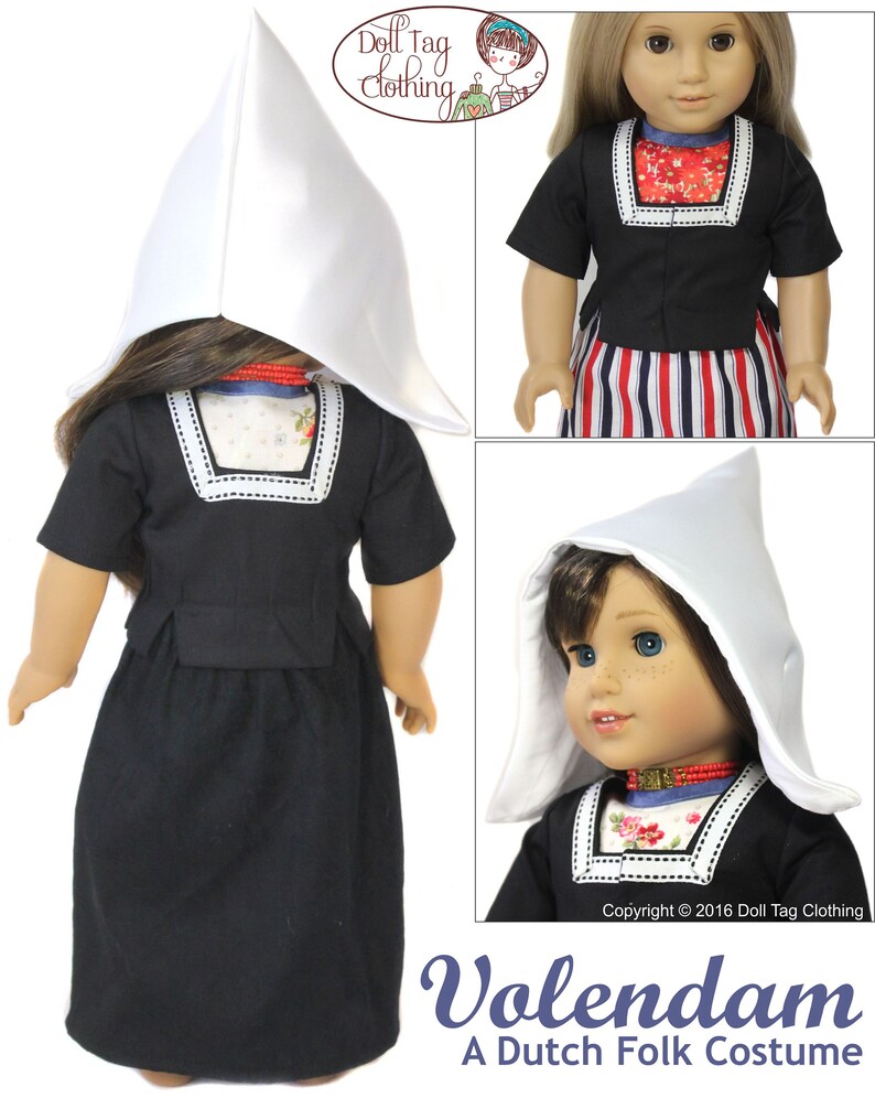 Volendam Dutch Girl Ensemble PDF Sewing Pattern for 18 Inch Etsy