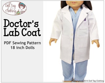 Doctor's Lab Coat | PDF Sewing Pattern for 18 inch Girl and Boy Dolls