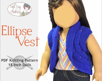 Ellipse Vest | PDF Knitting Pattern for 18 inch Girl and Boy Dolls