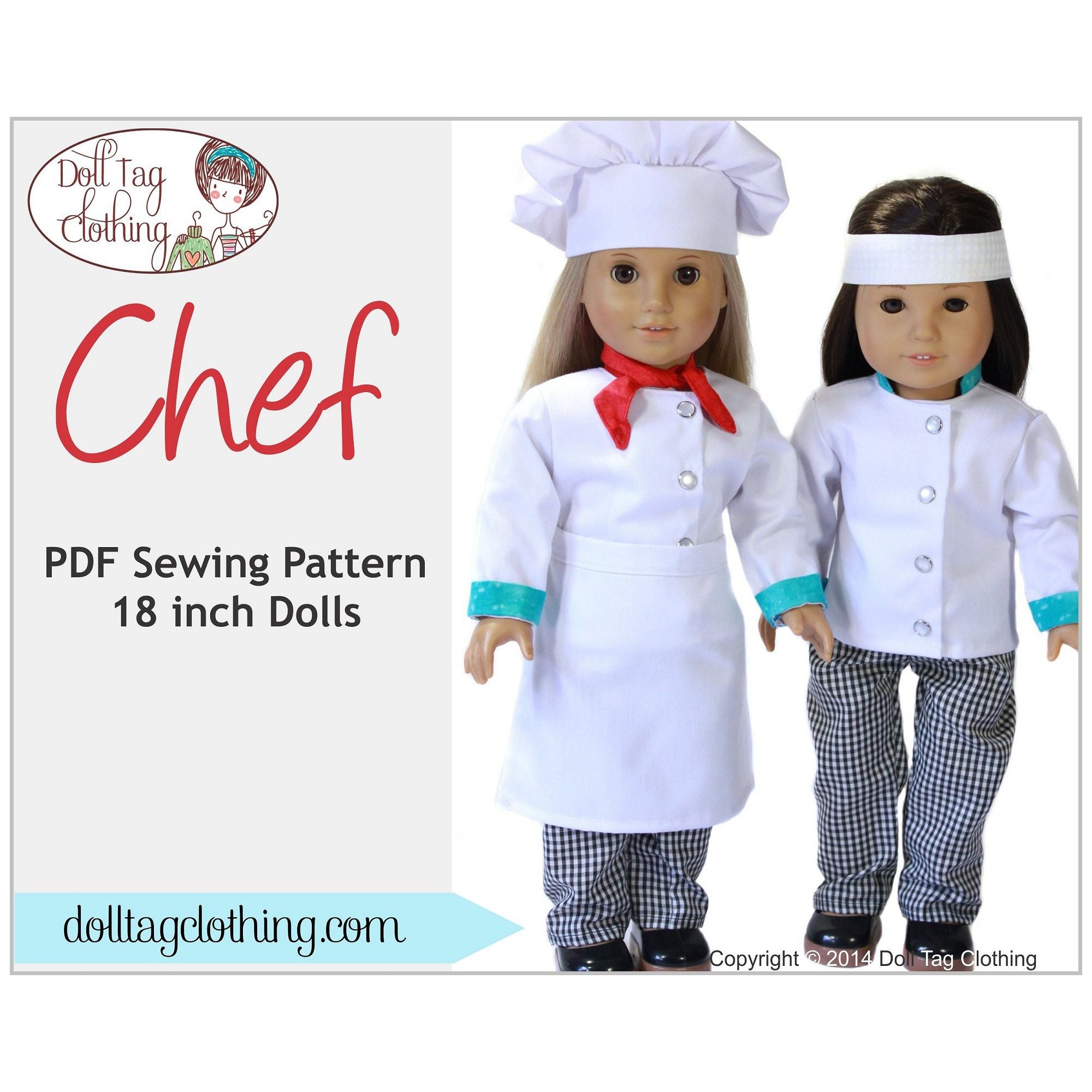 Buy Chef Uniform PDF Pattern for 18 Inch Dolls Such as American Girl® Boy  Doll Online in India 