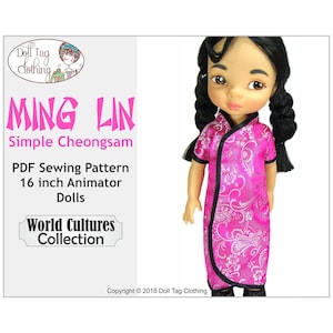 Min Lin Simple Cheongsam | PDF Sewing Pattern to fit 16 inch Animator Dolls