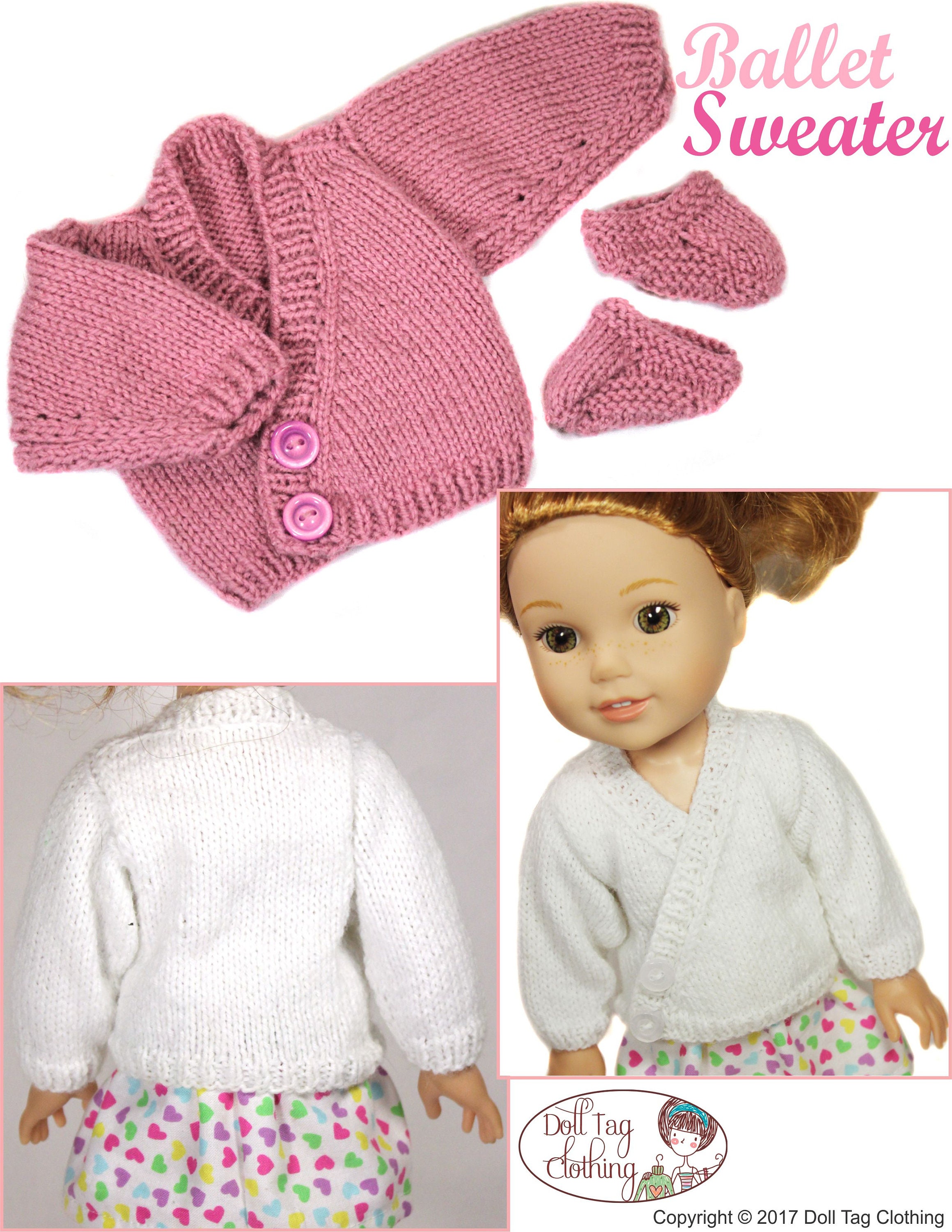 Ballet Sweater PDF Knitting Pattern for 14 & 14.5 Inch Dolls Etsy