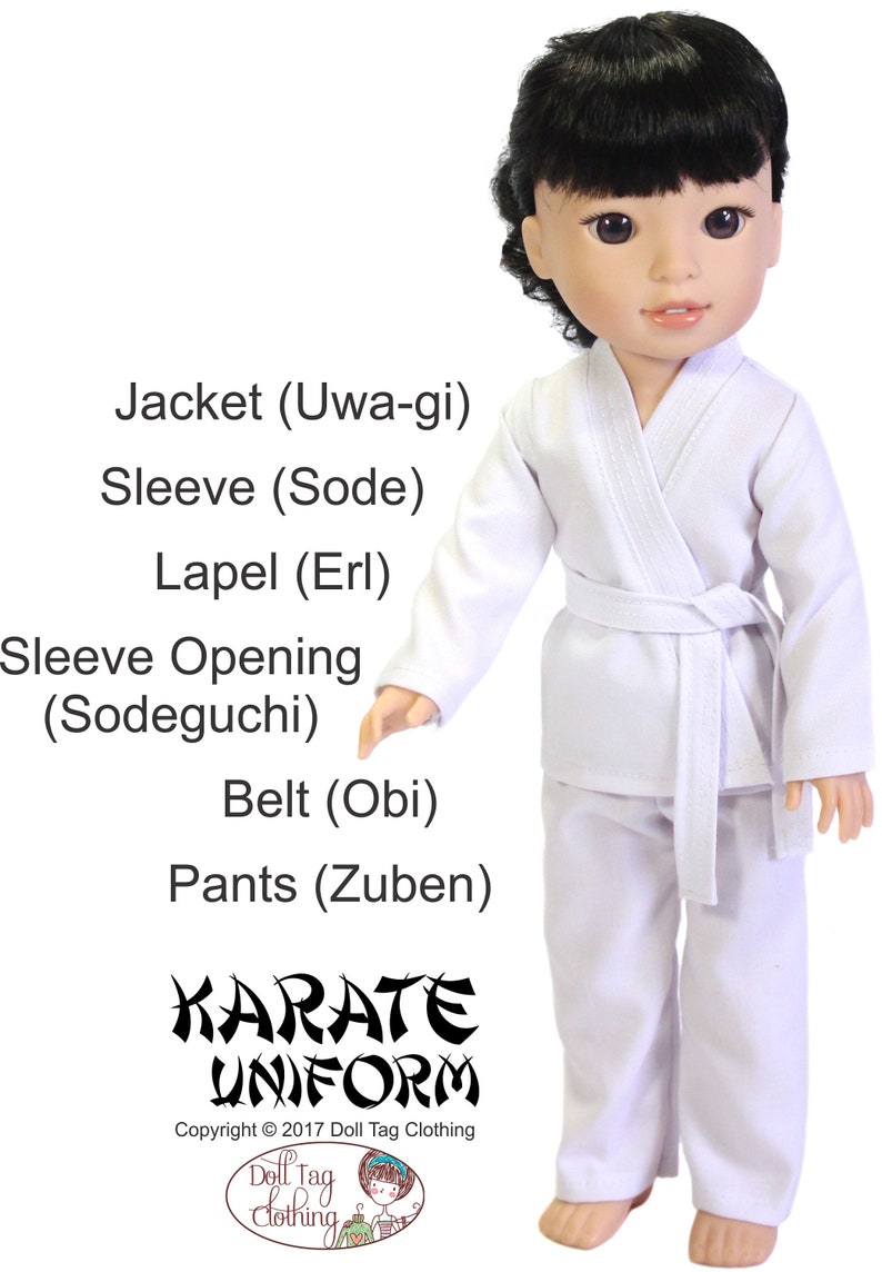 Karate Uniform PDF Sewing Pattern for 14 & 14.5 Inch Dolls Etsy Australia