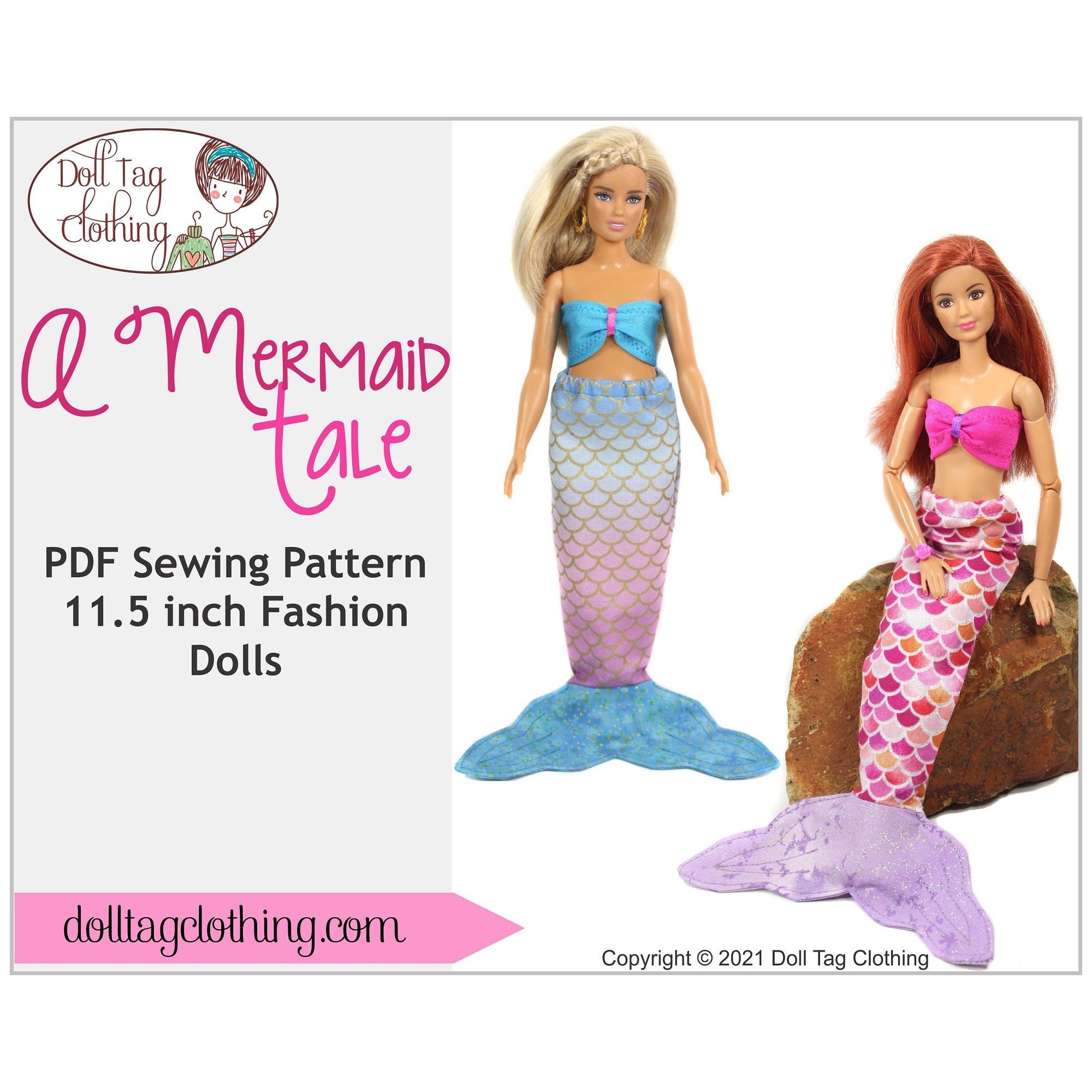 A barbie Included Mermaid Doll With Tail/fin and 3D Printed