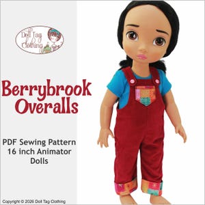 Berrybrook Overaller | Enkel nybörjare | PDF-sömnadsmönster som passar 16-tums animatordockor