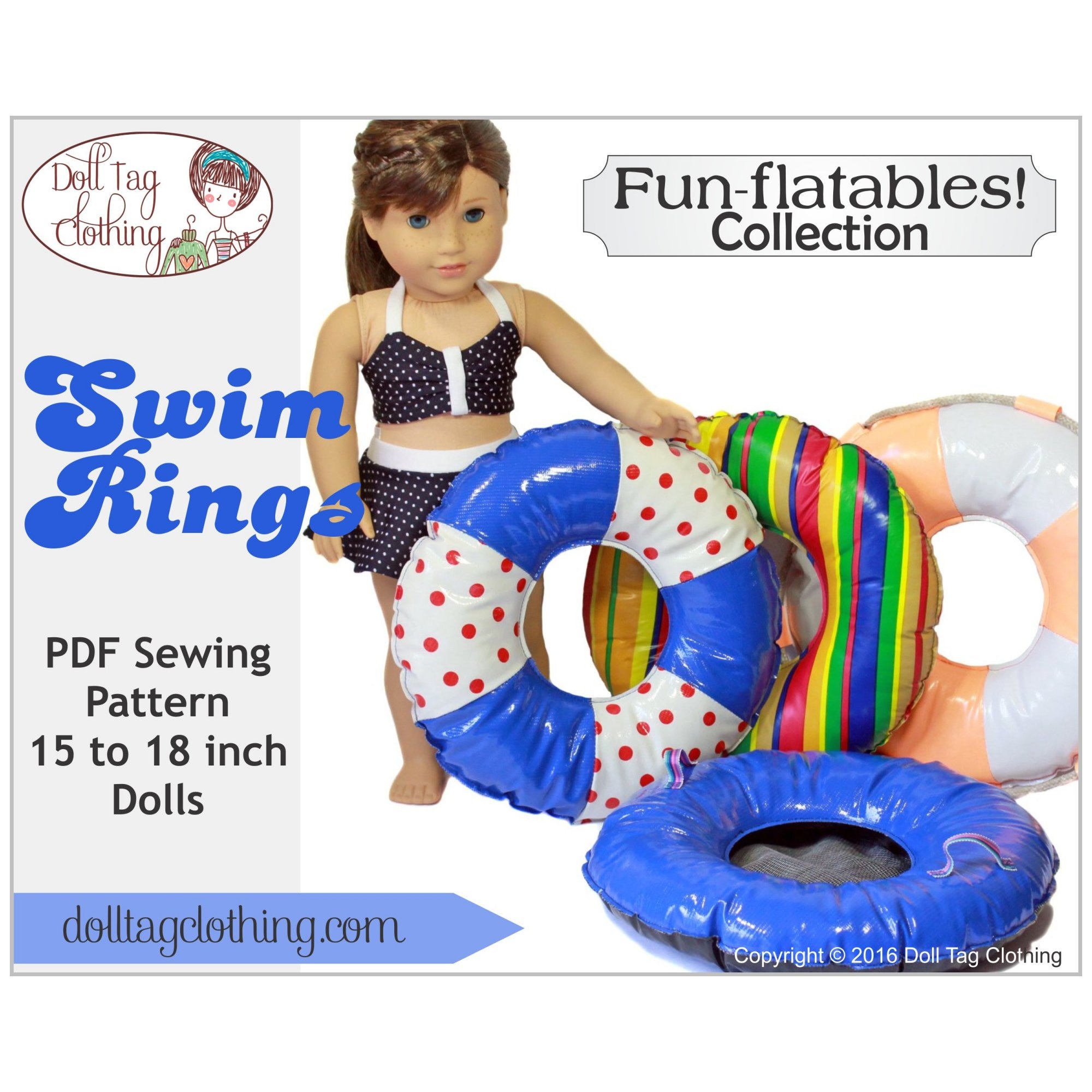 Fun-flatable Swim Rings PDF Sewing Pattern for 18 Inch Dolls - Etsy