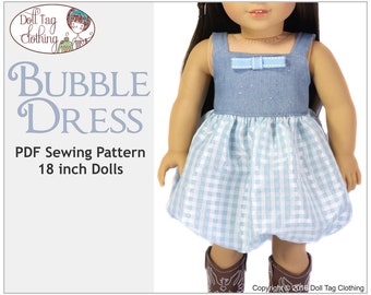 Bubble Strappy Dress | PDF Pattern for 18 inch Girl Dolls