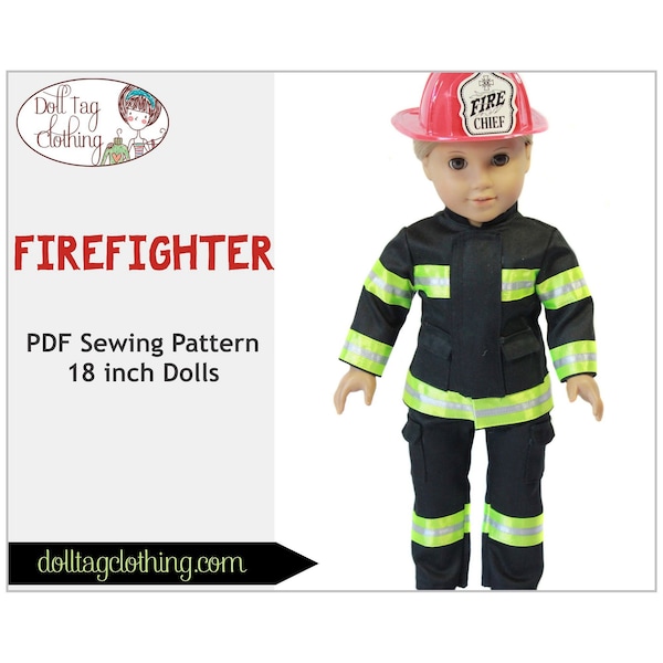 Firefighter Turnouts | PDF Pattern for 18 inch Dolls such as American Girl® | Boy Doll