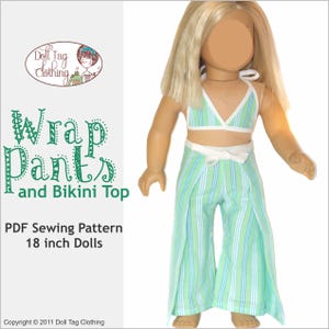 Wrap Pants & Bikini Top | PDF Sewing Pattern for 18 inch Girl Dolls