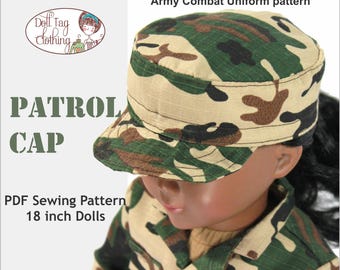Patrol Cap oder Kadett Hut | PDF-Schnittmuster für 45 cm Jungen und Mädchen Puppen