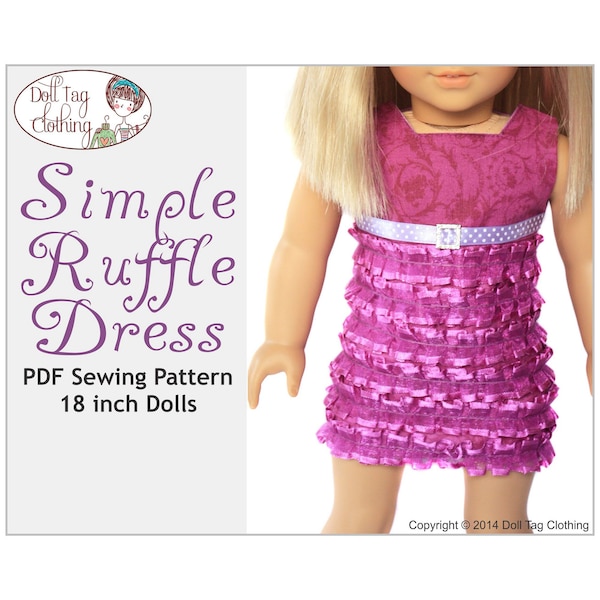 Simple Ruffle Dress | Flapper | PDF Pattern for 18 inch Girl Dolls