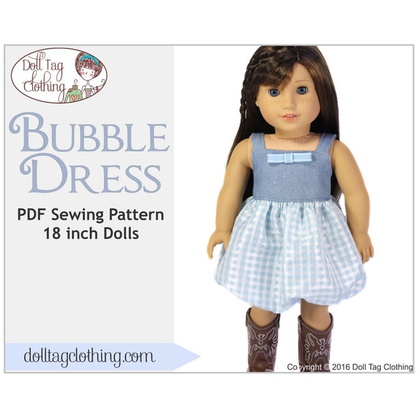 Bubble Dress | PDF Pattern for 18 inch Dolls such as American Girl® by Doll Tag Clothing