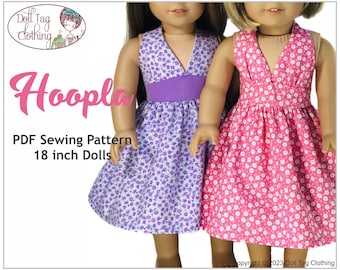 Hoopla Halter Swing Dress | PDF Pattern for 18 inch Girl Dolls