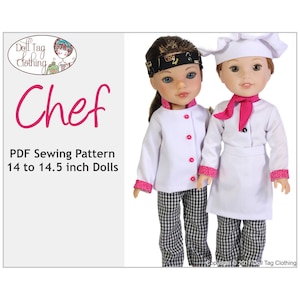 Chef Uniform | PDF Sewing Pattern for 14 and 14.5 inch Dolls