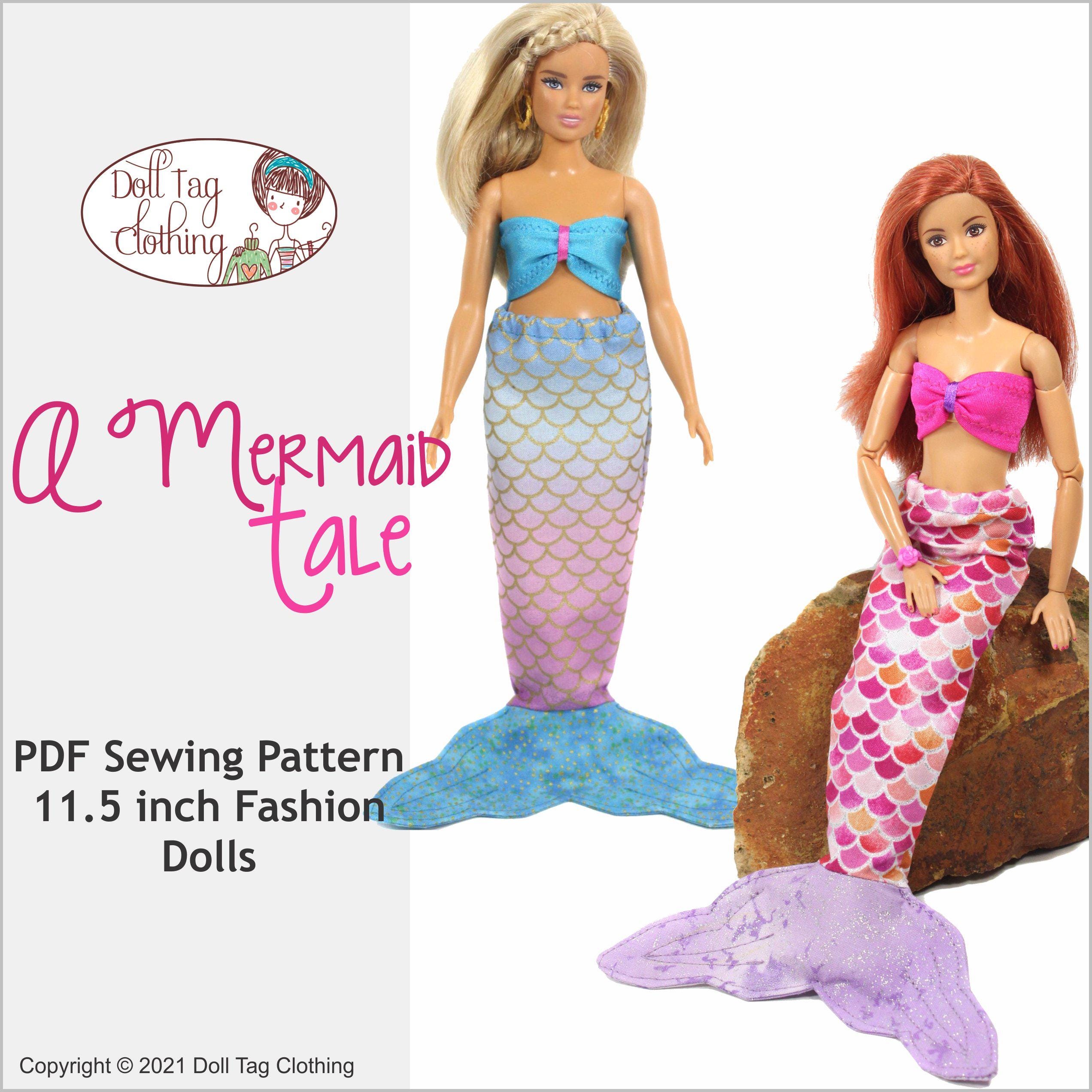 fitted lace wedding dress Tidal Teal Small Doll Tail & Top Fits Barbie (Doll Not Included) main image 0