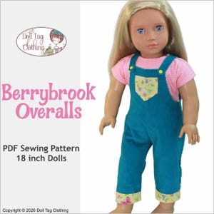 Berrybrook Overaller | Enkel nybörjare | PDF-sömnadsmönster för 18-tums flick- och pojkdockor