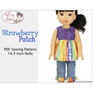 Strawberry Patch Top and Pants | PDF Sewing Pattern for 14.5 inch Dolls