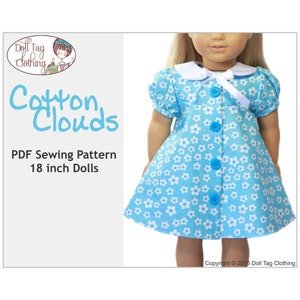 Cotton Clouds Summer Dress | PDF Pattern for 18 inch Girl Dolls