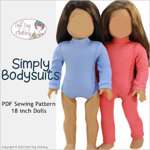 Simply Bodysuits | PDF Sewing Pattern for 18 inch Girl and Boy Dolls | Body Glove, Base Suit, Leotard and Unitard