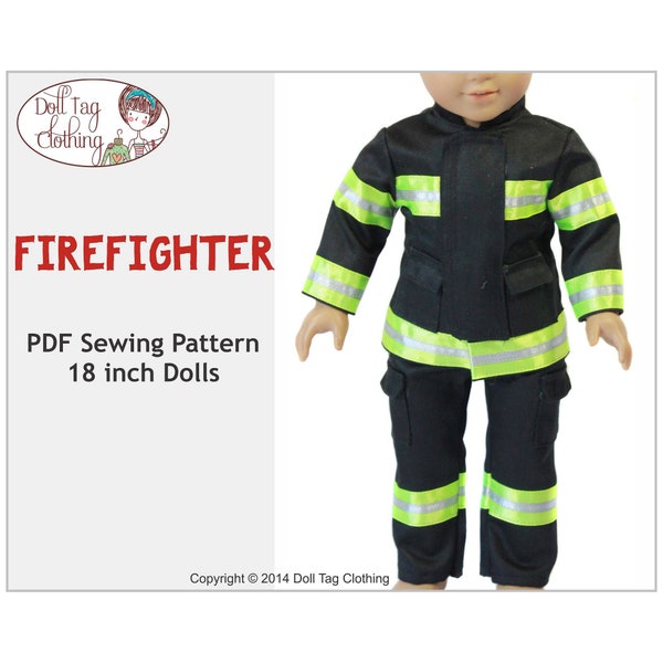 Feuerwehr Einsatz | PDF Schnittmuster für 45 cm Mädchen und Jungen Puppen