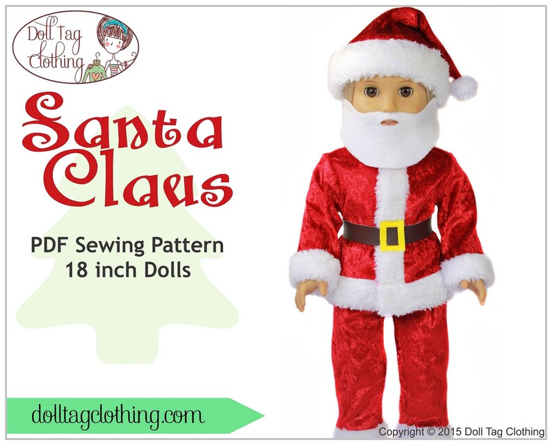 Santa Claus Suit PDF Sewing Pattern for 18 inch Dolls such Etsy