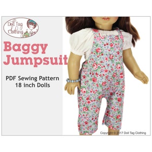 Baggy Jumpsuit Play Romper | PDF Pattern for 18 inch Girl and Boy Dolls | Baby Dolls